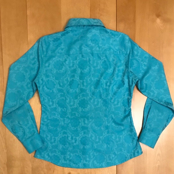 NWOT Floral Jacquard Button-up Shirt, 100% cotton - Picture 2 of 4